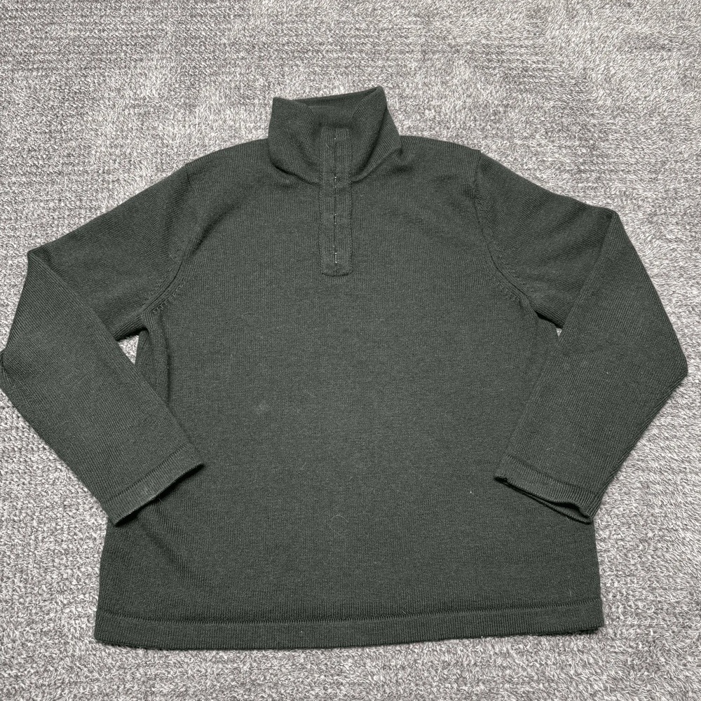 Banana Republic Mens Mock Neck Pullover Sweater XL Green Extra Fine Merino Wool